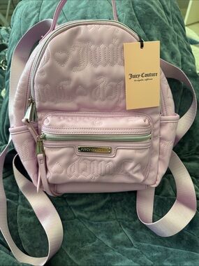 Juicy Couture Light Pink Women's Mini Backpack with Logo Lining
